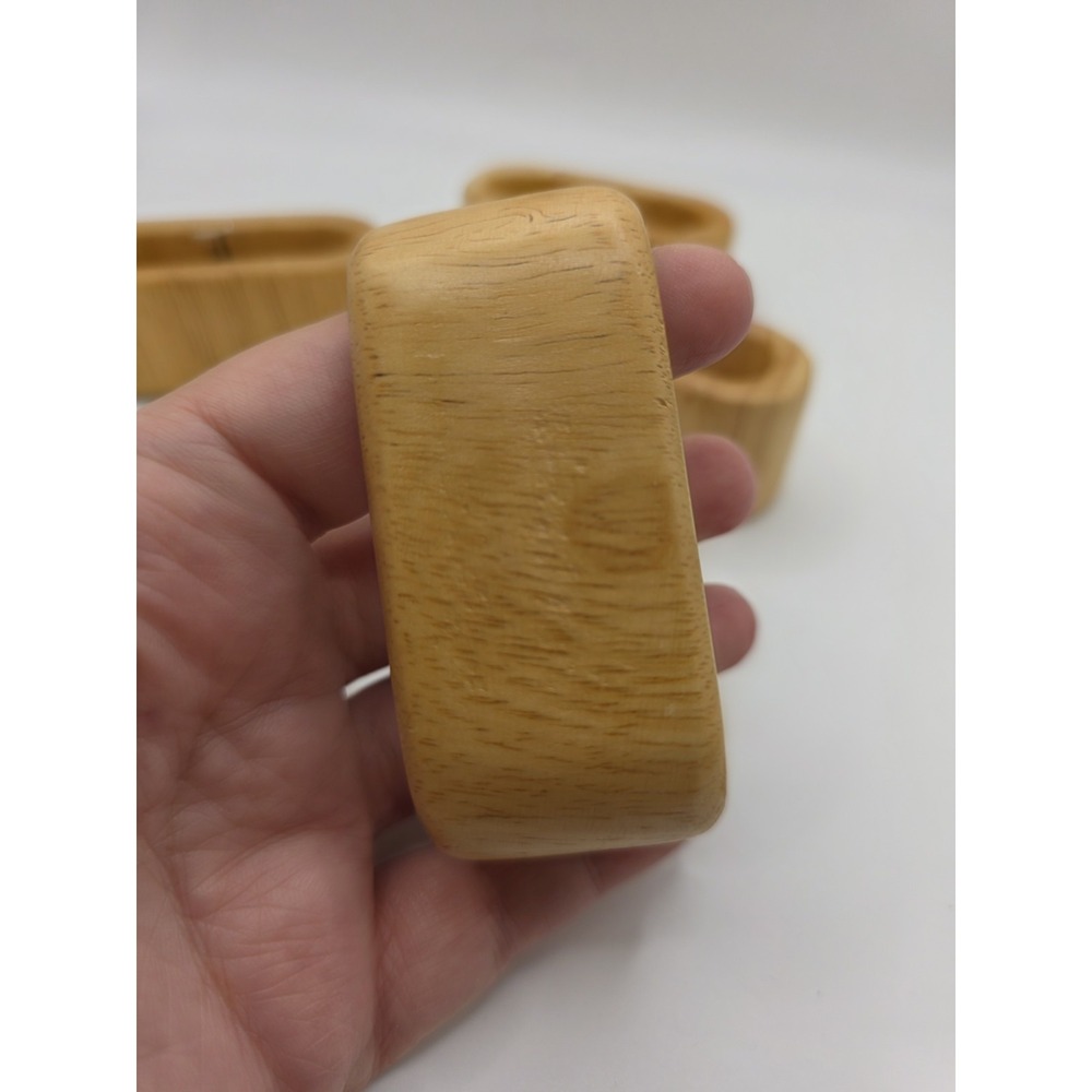 Rustic Wooden Napkin Rings – Handcrafted Solid Wood Napkin Holders Set Of 4